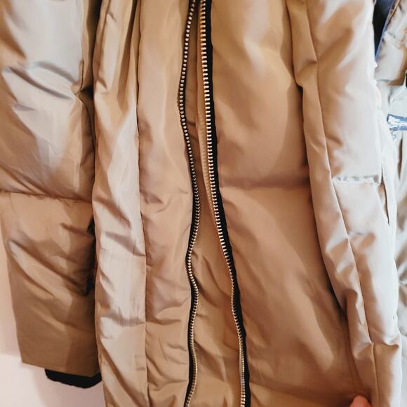 Orolay beige duck down filled thickened mid length hooded ski coat XL - Picture 9 of 16